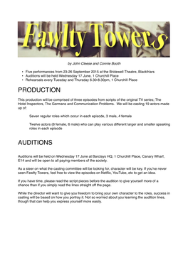 Fawlty Towers Audition Pack