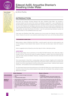 Edexcel Aos5: Anoushka Shankar's Breathing Under Water