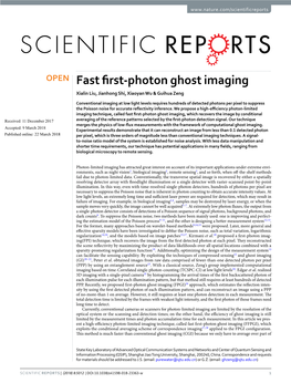 Fast First-Photon Ghost Imaging