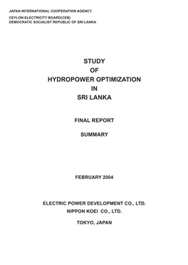 Study of Hydropower Optimization in Sri Lanka