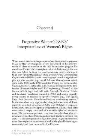 Chapter 4 Progressive Women's Ngos' Interpretations of Women's