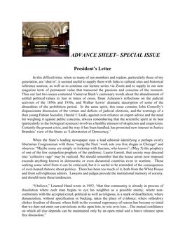 Advance Sheet– Special Issue