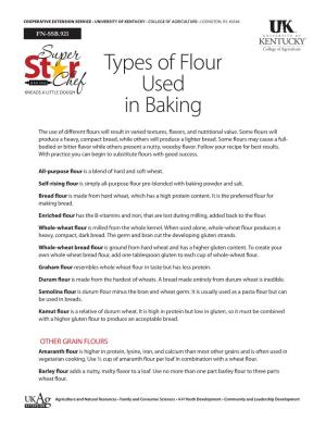 Types of Flour Used in Baking