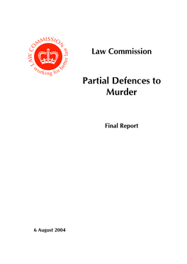 Lc290 Partial Defences to Murder Report