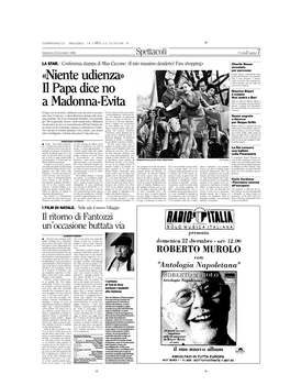 Il Papa Dice No a Madonna-Evita