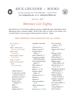 Mormon List 80