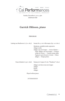 Garrick Ohlsson, Piano