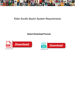 Elder Scrolls Skyrim System Requirements