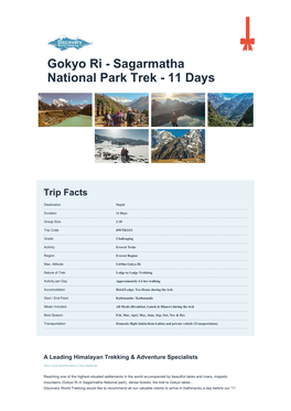 Gokyo Ri - Sagarmatha National Park Trek - 11 Days