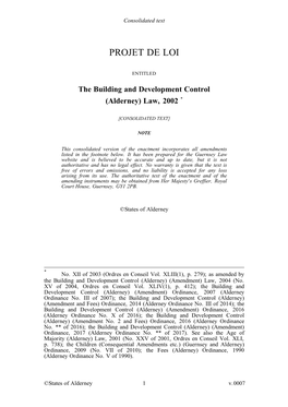 Building and Development Control (Alderney) Law, 2002 *