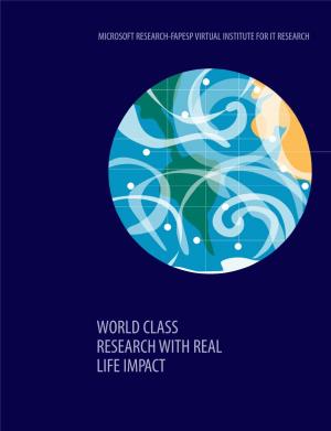 World Class Research with Real Life Impact Advanced Research for Sustainability and Development Challenges DSA/CPTEC/INPE