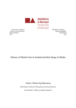 History of Martial Arts in Iceland and Their Image in Media