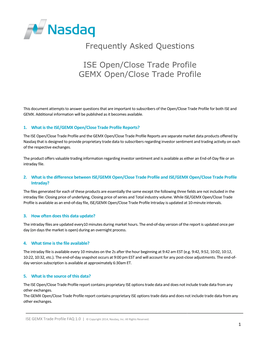 Frequently Asked Questions ISE Open/Close Trade Profile GEMX Open