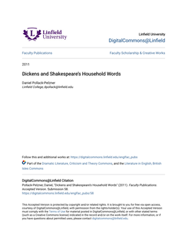 Dickens and Shakespeare's Household Words