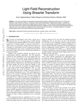 Light Field Reconstruction Using Shearlet Transform