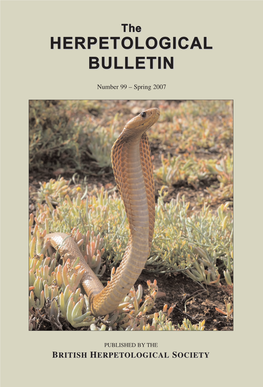 Herpetological Bulletin [2007] 29 Naja Nivea in the Western Cape, South Africa