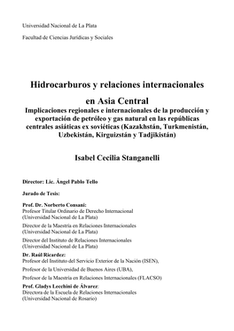 Hidrocarburos Y Relaciones Internacionales En Asia Central