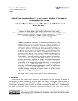 A Real-Time Sequential Deep Extreme Learning Machine Cybersecurity Intrusion Detection System