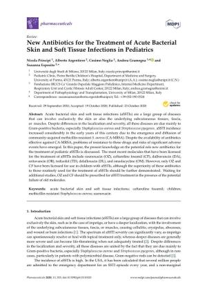 New Antibiotics for the Treatment of Acute Bacterial Skin and Soft Tissue Infections in Pediatrics