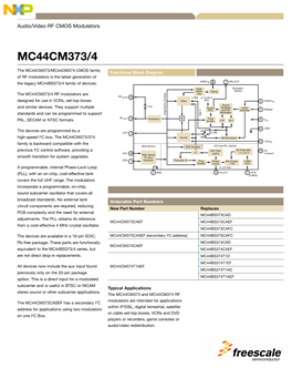 MC44CM373/4 Audio/Video RF CMOS Fact Sheet