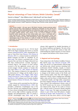 Physical Volcanology of Tseax Volcano