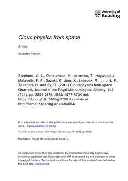 Cloud Physics from Space