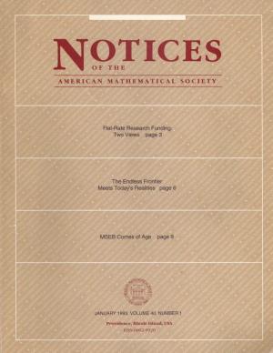 NOTICES of the AMERICAN MATHEMATICAL SOCIETY Flat-Rate Funding at NSF