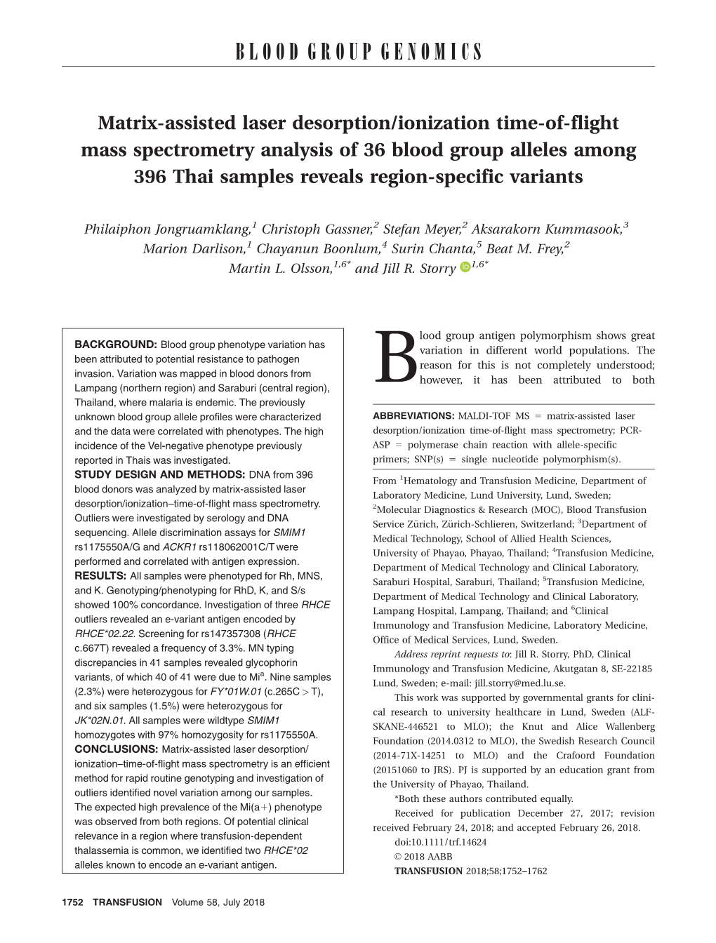 Blood Group Genomics