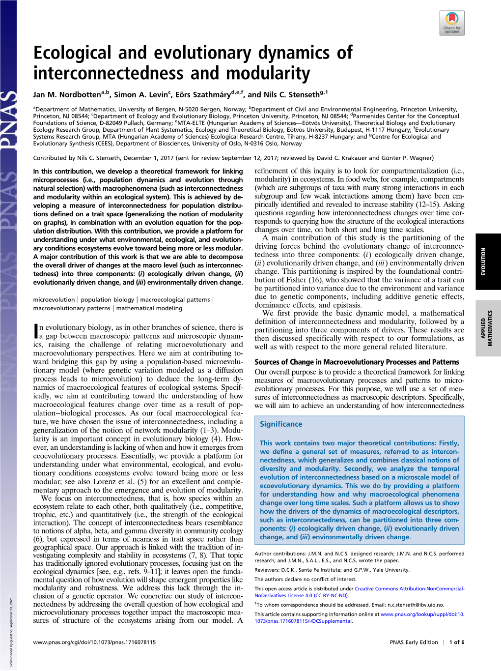 Ecological and Evolutionary Dynamics of Interconnectedness and Modularity