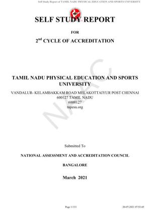 Self Study Report of TAMIL NADU PHYSICAL EDUCATION and SPORTS UNIVERSITY