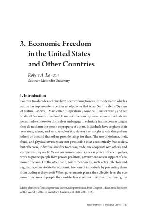 Economic Freedom in the United States and Other Countries Robert A