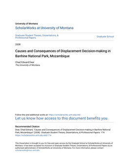 Causes and Consequences of Displacement Decision-Making in Banhine National Park, Mozambique
