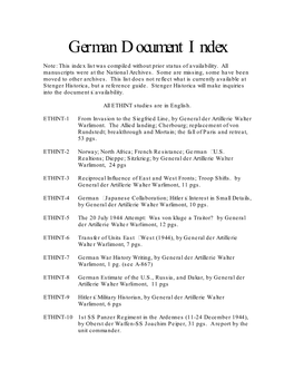 German Document Index