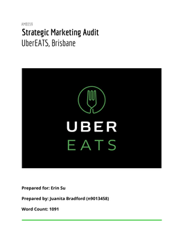 Strategic Marketing Audit Ubereats, Brisbane