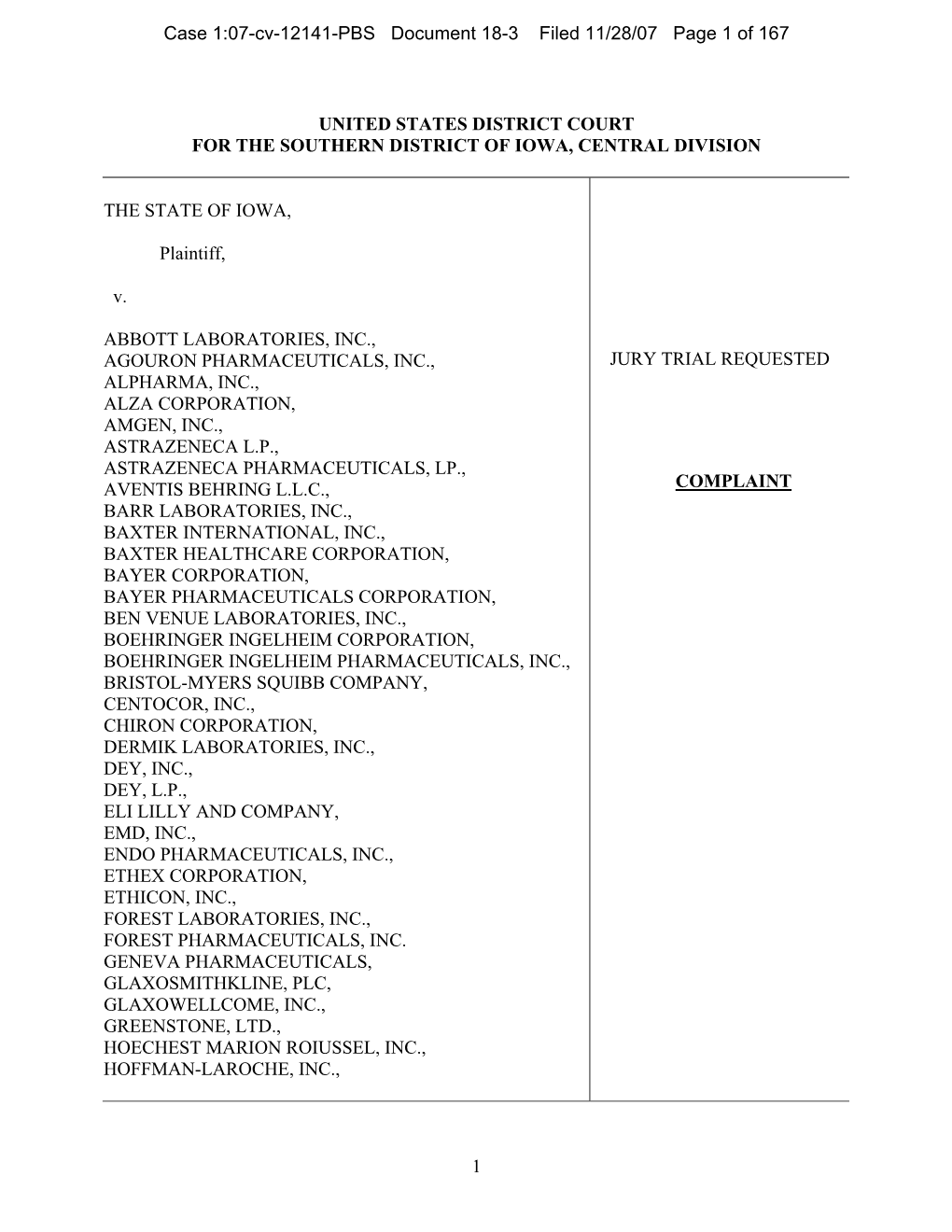 1 United States District Court for the Southern District