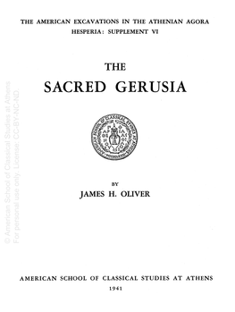 The Sacred Gerusia