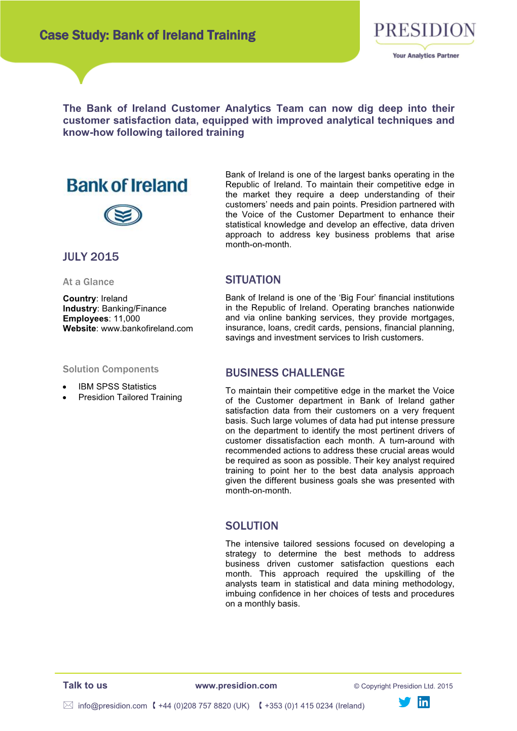 Case Study: Bank of Ireland Training