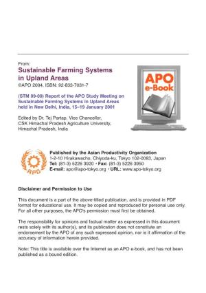 Sustainable Farming Systems in Upland Areas ©APO 2004, ISBN: 92-833-7031-7