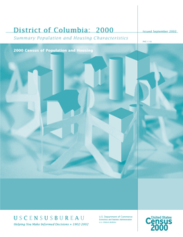 Summary Population and Housing Characteristics, District of Columbia: 2000