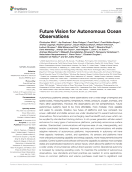 Future Vision for Autonomous Ocean Observations