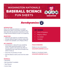 Baseball Science Fun Sheets