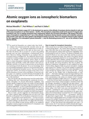 Atomic Oxygen Ions As Ionospheric Biomarkers on Exoplanets