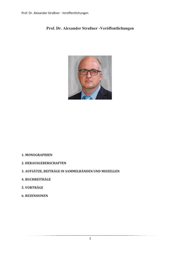 Prof. Dr. Alexander Straßner -Veröffentlichungen