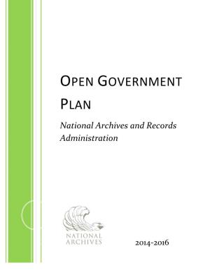 OPEN GOVERNMENT PLAN National Archives and Records Administration