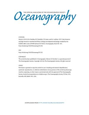 THE OFFICIAL Magazine of the OCEANOGRAPHY SOCIETY