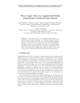 Three Angry Men: an Augmented-Reality Experiment in Point-Of-View Drama