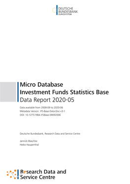 Micro Database Investment Funds Statistics Base Data Report 2020-05