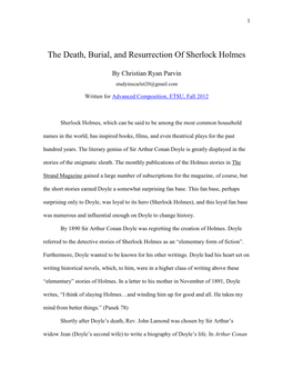 The Death, Burial, and Resurrection of Sherlock Holmes