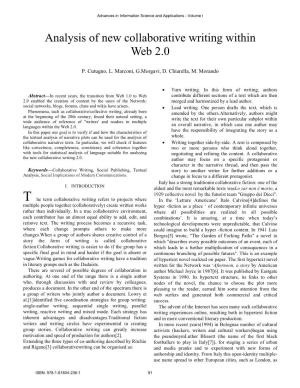 Analysis of New Collaborative Writing Within Web 2.0
