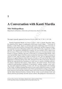 1 a Conversation with Kanti Mardia